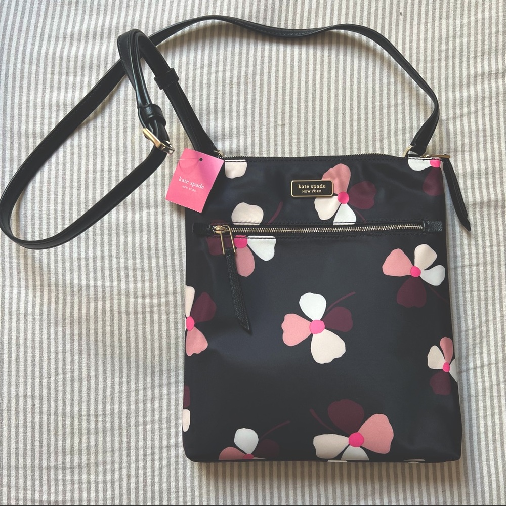 Kate Spade Nylon Floral Print Cross Body Purse NWT